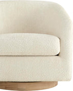 CHITA Swivel Accent Chair Set of 2, FSC Wood Frame, Fully Assembled, Cream | Fabric Barrel Arm Chair with 360° Swivel Solid Wood Base, Mid Century Modern Living Room Chair, 31"x31"x28", 350 Lb Capacity