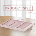 Amylove 2 Pcs Sunglass Organizer Trays Glasses Stackable Jewelry Trays Sunglass Organizer Display Box (18 Grids,Pink)