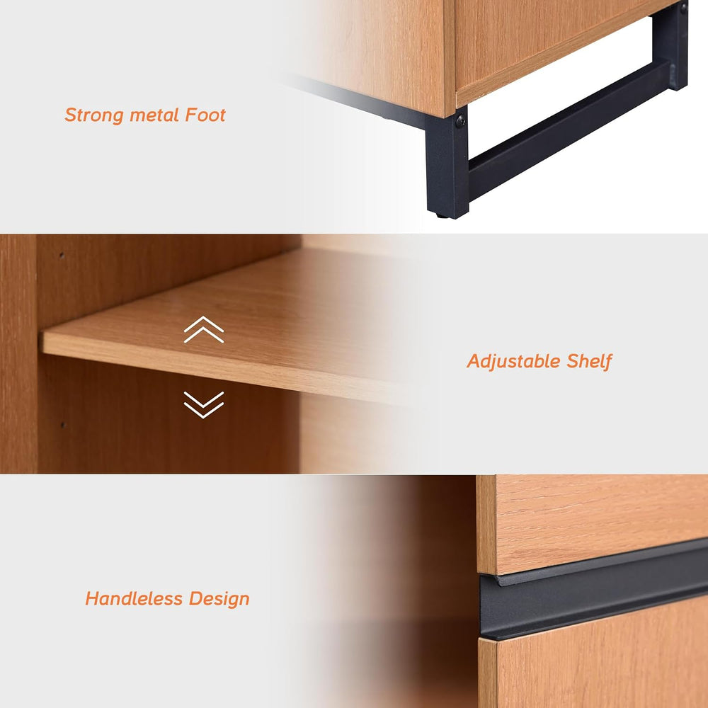 WAMPAT Sideboard Buffet Cabinets, Modern Sideboard with Adjustable Shelf and ...