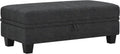 Belffin 45.9" Storage Ottoman Bench Oversized Ottoman for Footrest Upholstered Entryway Bench with Seating for Bedroom, Living Room. Dark Grey