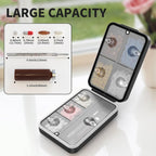 Restree Weekly Pill Organizer, Magnetic Moisture Proof Pill Case, Large Capacity Travel Pill Box with Inner Clear Lid for Vitamins, Supplements, and Daily Medications 8 Compartment (Black)