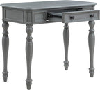 OSP Home Furnishings Country Meadows 36 Inch Writing Desk with Drawer, Plantation Grey