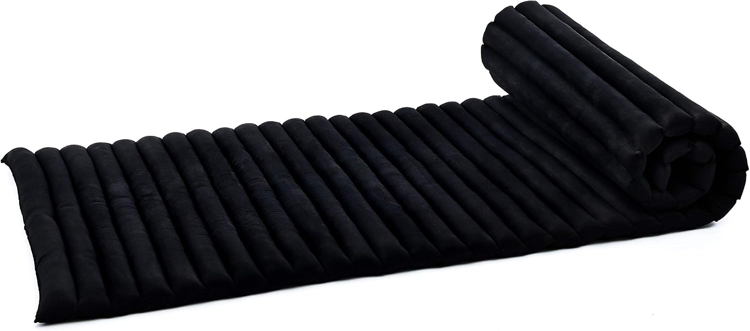 Leewadee Thai Roll Mat 75 x 28 inches Kapok Firm | Breathable folding mattress for sleeping, yoga, meditation & massage. For travel, camping, the car or as a guest bed