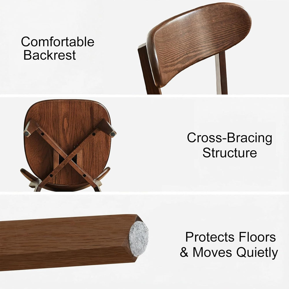 100% Solid Oak Wood Dining Room Chairs - Practical Kitchen Chairs - Wood Chai...