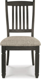Signature Design by Ashley Tyler Creek Dining Room Upholstered Side Chair, 2 Count, Solid Wood, 19.25" H, Black and Grayish Black