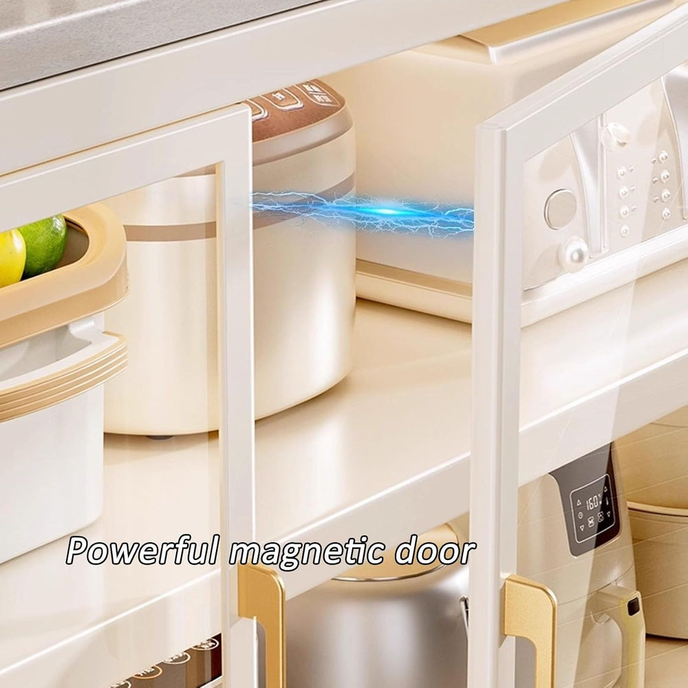 JKGHK Metal Kitchen Pantry Storage Cabinet, Microwave Stand for Kitchens with...