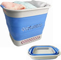 SAMMART 40L (10.5 Gallon) Collapsible Plastic Laundry Basket - Foldable Pop Up Storage Container/Organizer - Portable Laundry Hamper - Space Saving (1, Grey/Little Boy Blue)