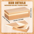 Gejoy Secret Puzzle Box Cash Gift Wooden Puzzle Box for Adults Brain Teaser Wooden with Hidden Compartments for Christmas Cash Gift(Brown,14.5 x 7.5 x 4.5 cm,Classical)