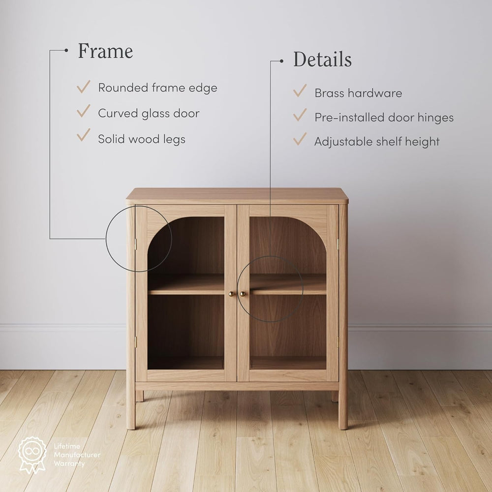 Nathan James Mason Modern Farmhouse Storage Cabinet, Free Standing Accent Sid...