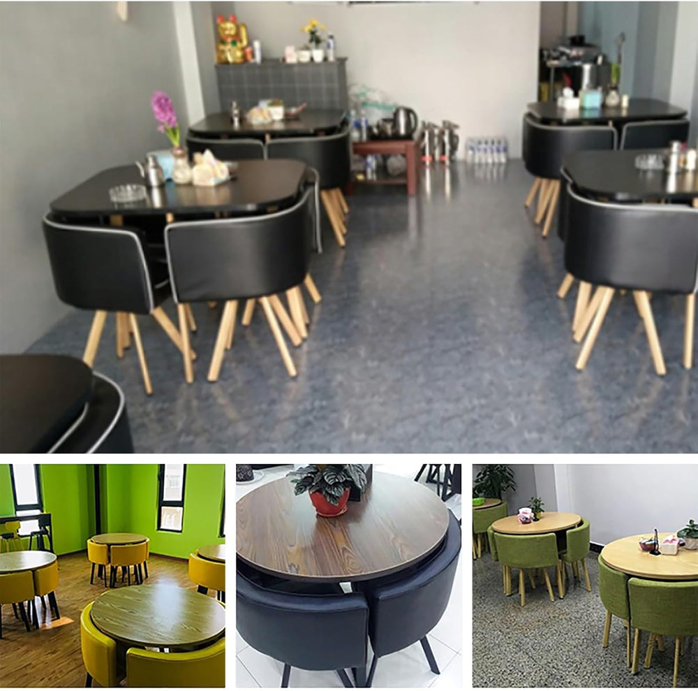 Reception Table and Chair Set, Space-Saving Small Round, Office Club Negotiat...
