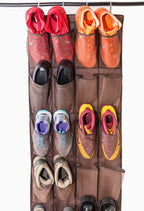Roomganize Large Over the Door Shoe Organizer for Mens Sneakers (Bison brown)