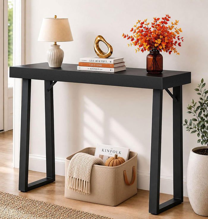 SLEEPING LAMB 36 Inch Small Entryway Table, Black Console Table for Hallway