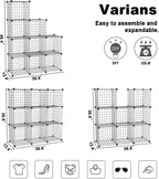 C&AHOME Wire Cube Storage, 9 - Cube Organizer Metal C Grids, Silver Gray | Modular Shelves Units, Closet Organizer, Storage Bins Shelving, Ideal for Home, Office, Living Room