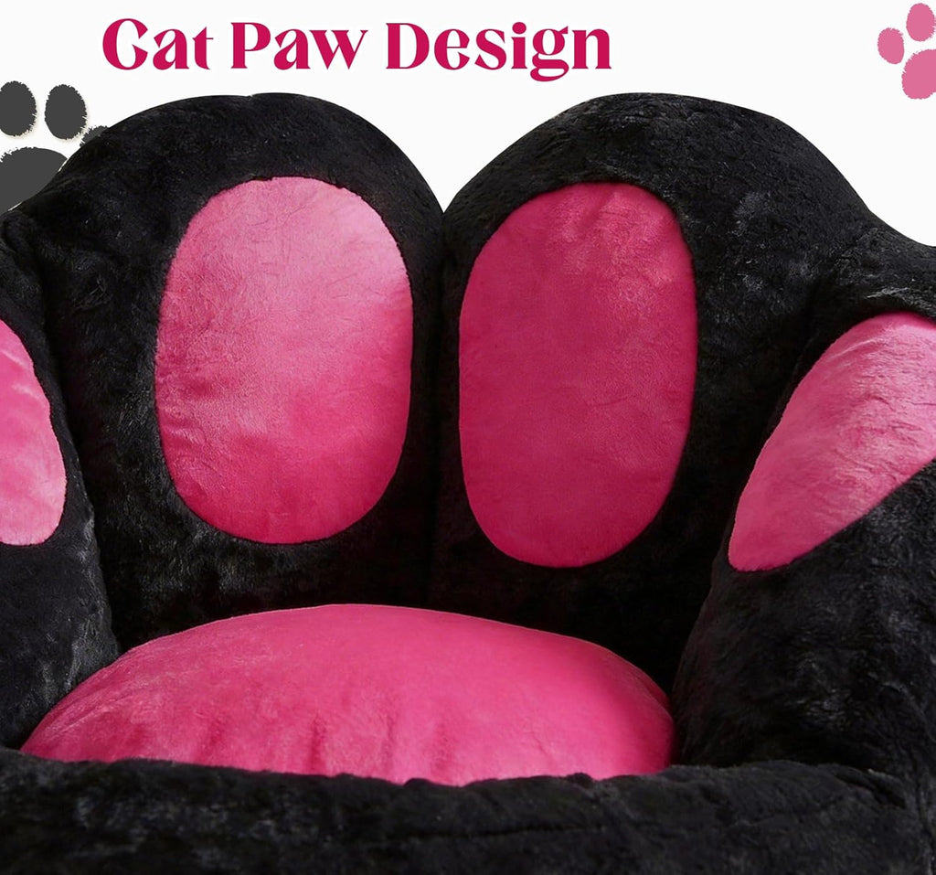 Achicsofar Bean Bag Chair for Adults Teens, Gaint Faux Fur Cat's Paw Shape Beanbag Chairs Memory Foam Filled Accent Floor Sofa for Reading, Gaming, Relaxing in Living Room, Bedroom, Dorm
