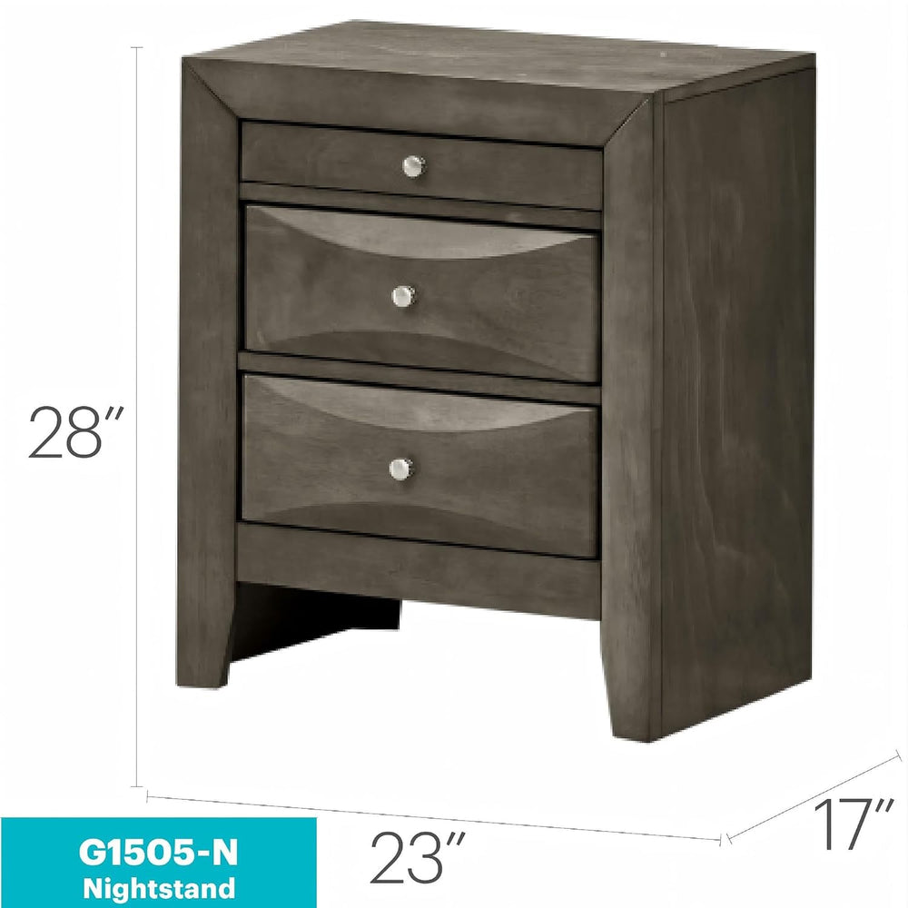 Elegant Gray Storage Nightstand,for Small Spaces