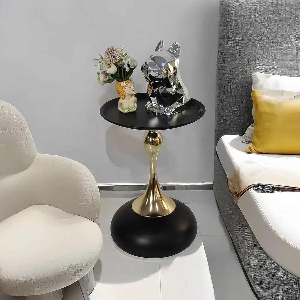 Modern Side Table with Weighted Base, Scratch-Resistant & Nano-Coated Fin...