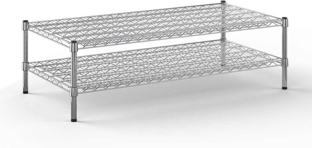24" Deep x 48" Wide x 14" Height Wire Shelving Kit | 2-Tier | NSF Commercial Storage Rack Unit