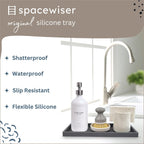 Countertop and Vanity Tray - 11.7" Silicone Bathroom Tray Countertop, Dish Soap Trays for Kitchen Counter, Sink Organizer Caddy Accessories, Toilet Plant Shower Makeup Mat Oil Holder