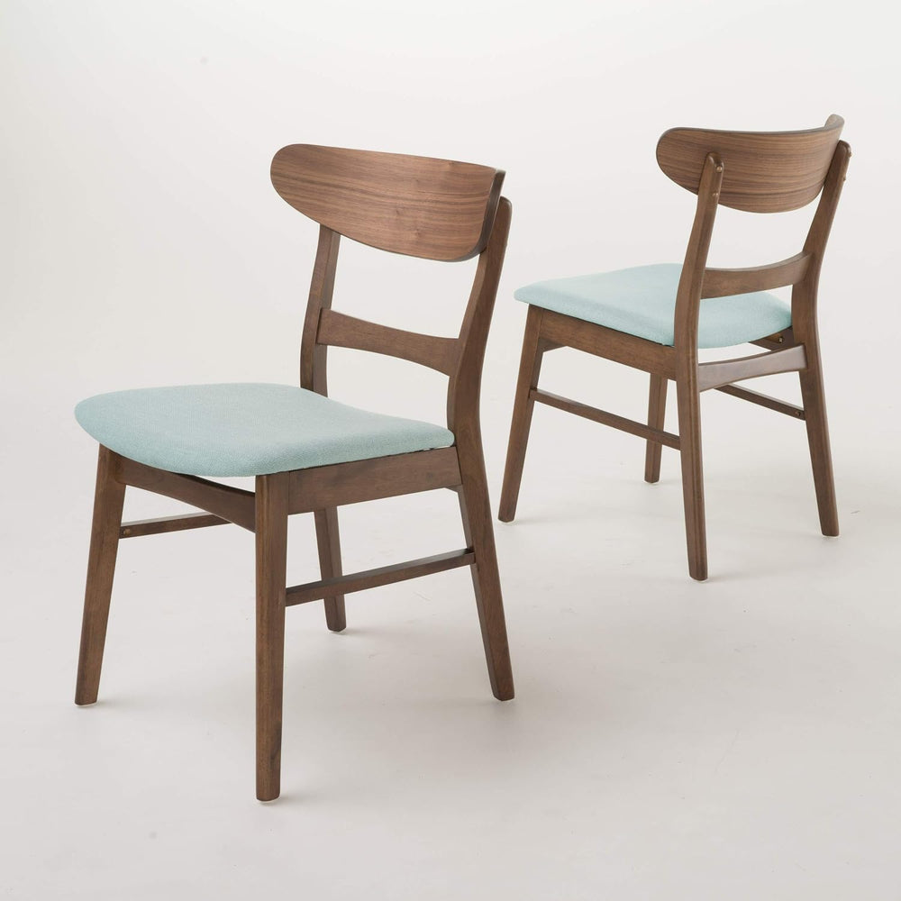 Christopher Knight Home Idalia Dining Chairs, 2-Pcs Set, Mint / Walnut Finish