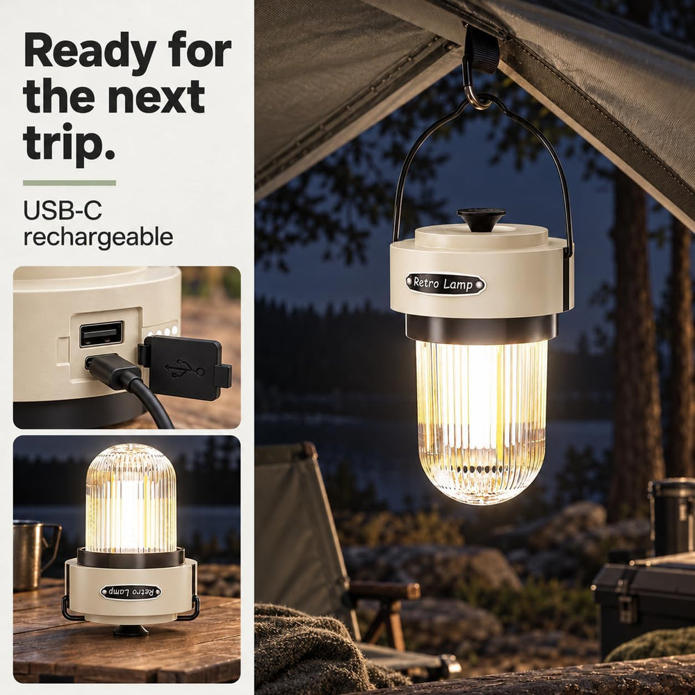 HOMY Rechargeable Camping Lantern, 1000LM LED Lantern with 3 Light Modes