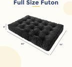 MAXYOYO 8" Futon Mattress, Full Size Extra Thick Futons Sofa Couch Bed for Adults, Velvet Floor Mattress Shredded Foam Filling (Frame Not Included)