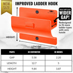 Ladder Holders - Set of 4 Garage Hooks - Orange Wall Mount Heavy Duty Ladder Hangers and Brackets