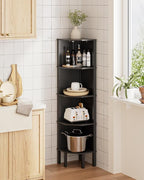 Corner Shelf, 5 Tier Corner Bookshelf，Wall Corner Bookshelf for Small Space,Display Corner Shelf Stand with Storage Rack for Living Room,Bedroom,Office,Black