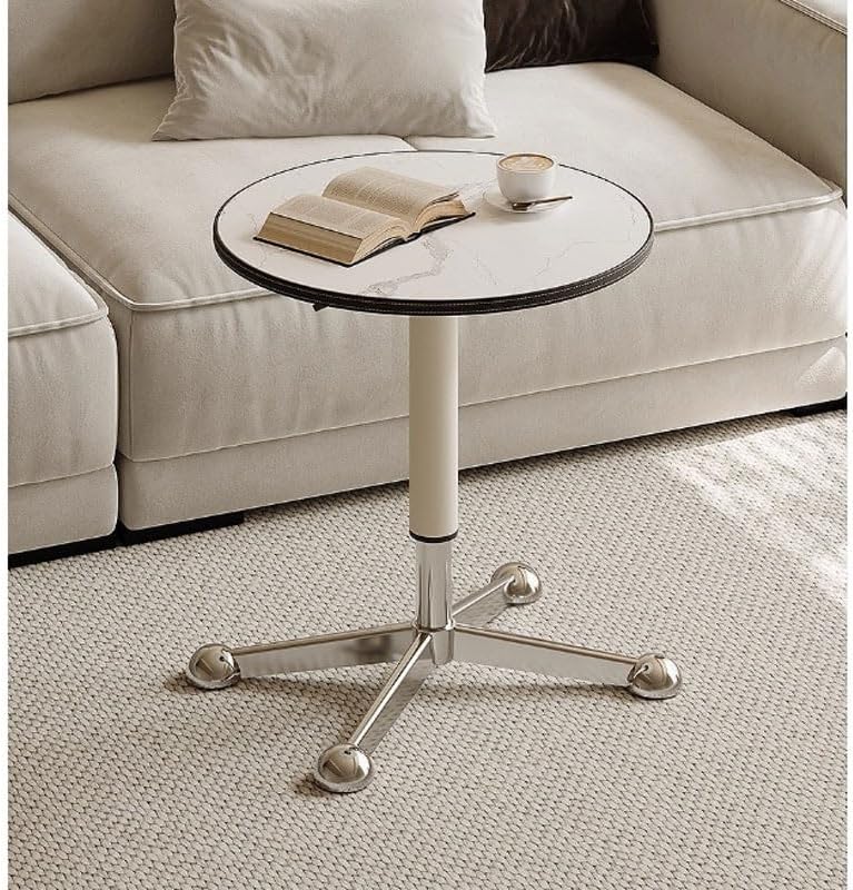 Rustic Side Table Movable Rock Slab Side Table Living Room Creative Multifunc...