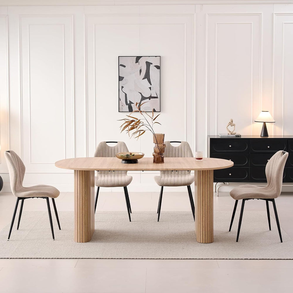 Dining Chairs Set of 4, Upholstered Living Room Chairs Modern Fabric Wingback...