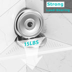 Bathroom Corner Shelf, Recessed 12" Shower Shelf Caddy, SUS304 Stainless Steel Shelf Wall Mount Triangular, No Drilling, Matte White
