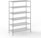 24" Deep x 54" Wide x 86" Height Wire Shelving Kit | 6-Tier | NSF Commercial Storage Rack Unit