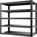 Industrial Storage Rack,Heavy-Duty Steel Shelving Unit,Multi-Purpose Garage Organization System Black 72" H x 35" W x 15.5" D 5-Tier