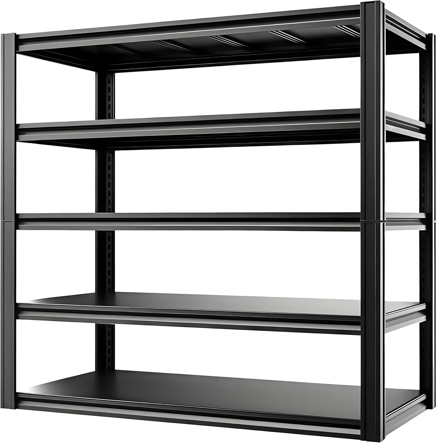 Industrial Storage Rack,Heavy-Duty Steel Shelving Unit,Multi-Purpose Garage Organization System Black 72" H x 35" W x 15.5" D 5-Tier