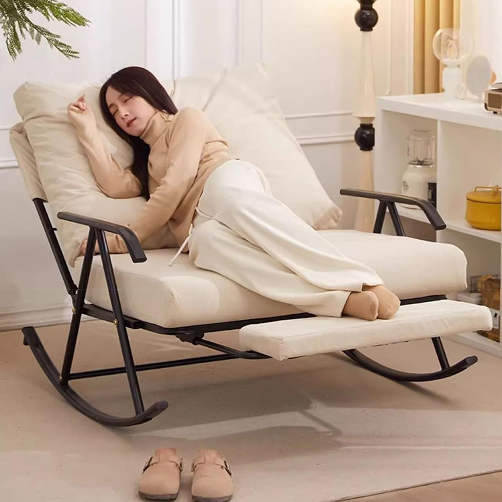 92cm Wide Double Rocking Chair,Featuring an Adjustable backrest and Retractab...