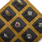 Jewelry Ring Display Tray Solid Wood Display Rings Stand Storage Jewelry Display Props Tray
