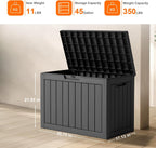 45 Gallon Resin Deck Box, Lockable Patio Outdoor Storage Box for Furniture, Garden Tools and Tools Storage, Waterproof Outside Storage Boxes - Black