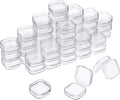 SATINIOR 48 Packs Clear Small Plastic Containers Transparent Storage Box with Hinged Lid for Small Items Crafts Jewelry (1.37 x 1.37 x 0.7 Inches)