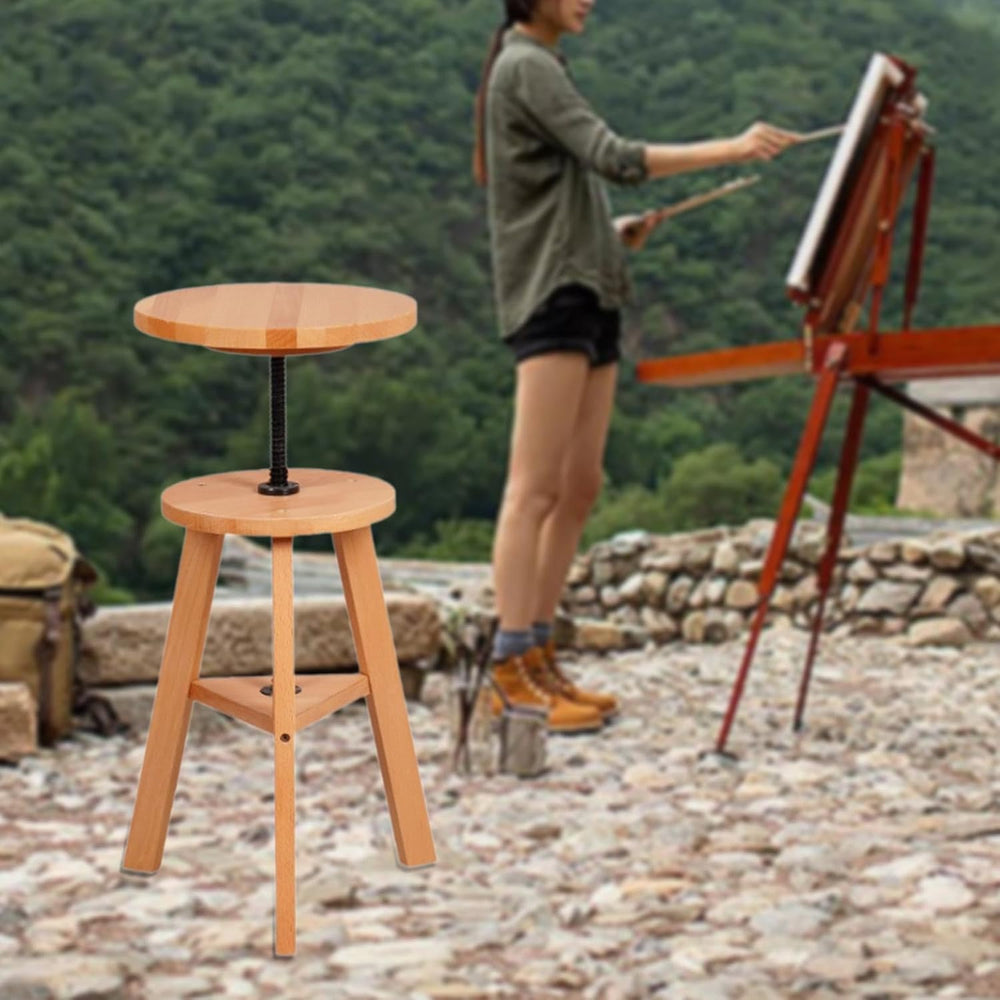Wooden Drafting Stool Sturdy Artist Stool