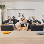 130" Modular Sectional Sofa,Modular Cloud Sofa,U-Shaped Cloud Couch with High-Density Foam & Corduroy Fabric,Boneless Couch Deep Seat Couch for Living Room Apartments Bedroom No Assembly Required ﻿