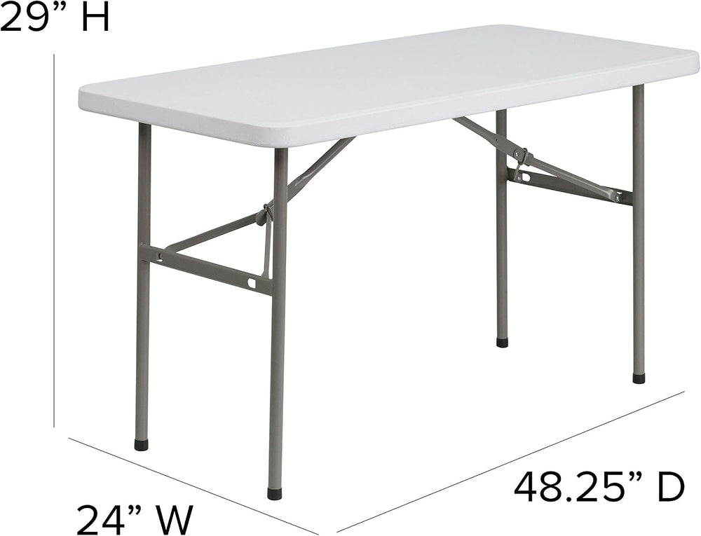 Flash Furniture 4-Foot Granite White Plastic Folding Table