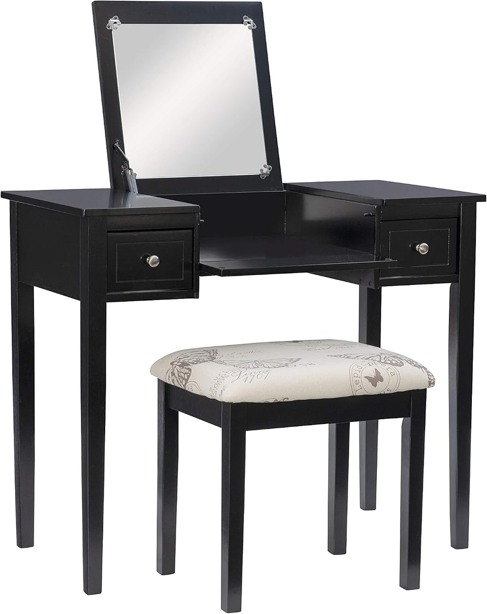 Linon Vanity Set, Black