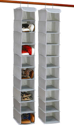 Simple Houseware 2 Pack 10 Shelves Hanging Organizer, Grey