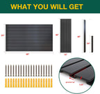 Yuzzy Slat Wall Paneling 2 x 4ft, Garage Slatwall Panel Wall Storage Systems, Heavy Duty PVC Garage Wall Organization (Black)