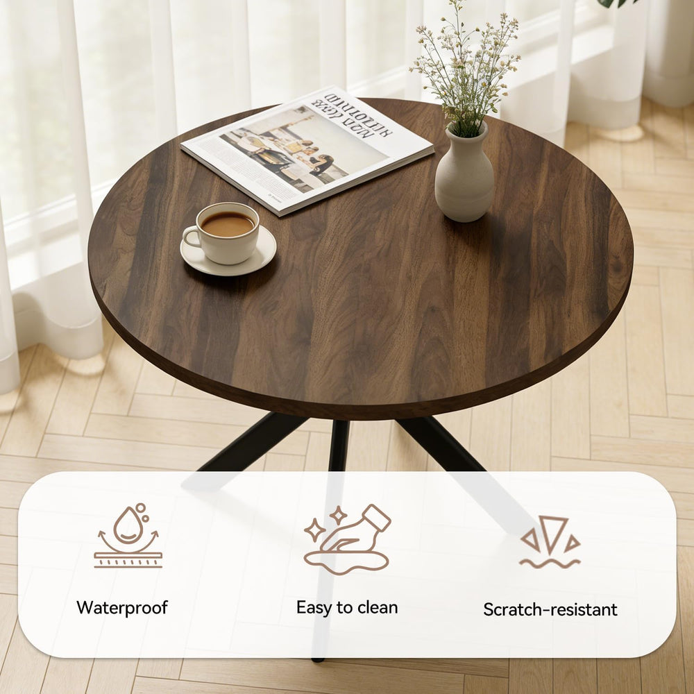 44" Round Dining Table with Chair Set for 4, Modern Mid-Century Dining T...