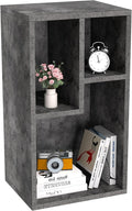 VECELO Small Bookshelf, 3 Cube Shelf, Fits Tallest Hardcovers, Horizontal Available, Modern Storage Organzier for Small Spaces, Modern Gray
