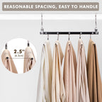 HOUSE DAY Pants Hangers Space Saving, Wood Jean Hangers for Closet, Non Slip Multi Functional Pants Rack Hanger Multiuse Pant Organizer for Closet Space Saving Hangers for Pants (4PACK, Black)