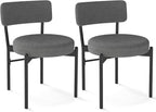 Giantex Boucle Dining Chairs Set of 2, Sherpa Upholstered Kitchen Chairs w/Curved Backrest, Padded Seat & Metal Legs, Modern Accent Armless Side Chairs for Dining Living Room, Restaurant