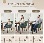 Wooden Dining Chairs Set of 4, Modern Fabric Upholstered Dining Room Chair, Kitchen Side Chairs, Farmhouse Dinner Chair with Open Back for Kitchen, Green