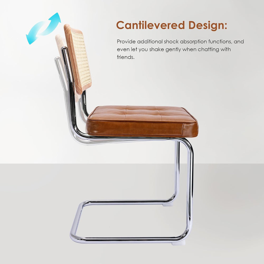 ONEVOG Faux Leather Dining Chairs Set of 2, Mid-Century Modern Kitchen Chairs...