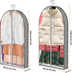 3 Pcs Garment Bags, 40" & 50" PEVA Moth-Proof Breathable Dust Cover, Hanging Clothes Covers with Bedroom, Suits, Padded Clothes, Shirts Prevent Dust